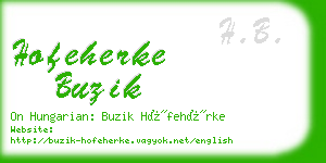 hofeherke buzik business card